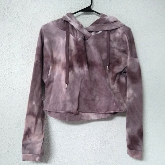 Rue21 Tops - Rue 21 Cropped Hoodie Tie Dye Acid Wash Sweatshirt